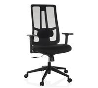 hjh OFFICE Silla de Oficina ergonómica TRAMORE Base Silla giratoria con Respaldo Ajustable, Transpirable, Asiento tapizado, Negra