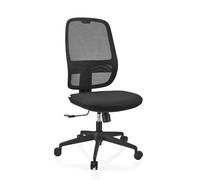 hjh OFFICE Silla de Oficina Profesional Minoro B ergonómica giratoria con Mecanismo de sincronización, Respaldo de Red Regulable en Altura, Soporte Lumbar Flexible, Color Negro