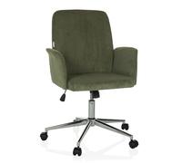 hjh OFFICE Silla de Oficina tapizada con Aspecto de Pana SOLAO Cord Silla de Escritorio Silla giratoria con Ruedas de Altura Regulable, Verde Oscuro