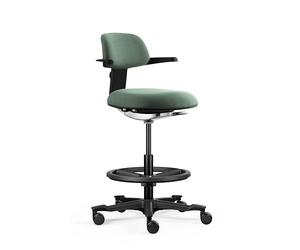 hjh Office Silla de Trabajo ergonómica Top Work 40 - Silla con Respaldo Regulable en Altura, inclinación y Profundidad del Asiento Ajustables, Anillo de pie Ajustable en Altura, Color Verde