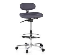 hjh OFFICE Silla de Trabajo Taburete de Trabajo Silla giratoria Work MF Tela Respaldo de Altura Regulable Antracita