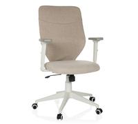 hjh OFFICE Silla ergonómica de Oficina para el hogar COSIO II Silla giratoria de Oficina, reposabrazos Regulables en Altura y Apoyo Lumbar, Beige
