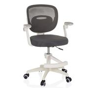 hjh OFFICE Silla Infantil con reposapiés Silla de Escritorio KIDDY Smart con reposabrazos abatibles, Respaldo Transpirable, Gris