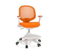 hjh OFFICE Silla para niños Silla giratoria Kid Ergo Tela/Tejido de Malla Práctico reposapiés Regulable en Altura Naranja