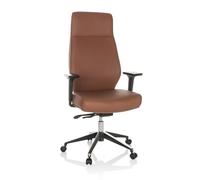 hjh OFFICE Sillón Ejecutivo Profesional VITORO Eco Silla giratoria de Polipiel con Respaldo ergonómico, Marrón, 729454