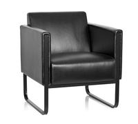 hjh OFFICE Sofás, Piel sintética, Negro, 2-Sitzer