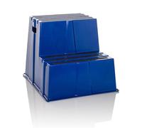 hjh OFFICE Taburete TIO-E2 Antideslizante para Uso doméstico y Comercial 2 peldaños, Dimensiones (A x A x P): 51 x 57 x 65 cm, 830121, Azul