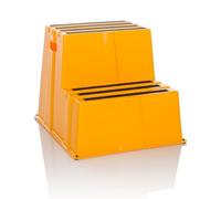hjh OFFICE Taburete TIO-E2 Antideslizante para Uso doméstico y Comercial 2 peldaños, Dimensiones (A x A x P): 51 x 57 x 65 cm, 830120, Amarillo