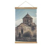 HJKBCV Tapiz de lino para colgar en la pared, diseño de iglesia armenia, moderno, decoración de pared, pintura artística, vintage, póster colgante, tapices para dormitorio, sala de estar