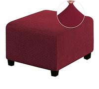 HJLRR Funda otomana Cuadrada, Cuenta con Fundas Protectoras elásticas de Tela Jacquard Gruesa y Suave, Protectores extraíbles Antideslizantes para Muebles, taburetes de Almacenamiento,(Rojo),M