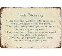 HJNAOKGWHQ Irish Blessing May Love and Laughter Light Your Days Metal Tin Sign Vintage for Home Bar Farm Office Wall-Art 8 X 12 in
