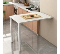 HJYXXSR Mesa Plegable de Pared, con Patas de Apoyo, Mesa Plegable, Adecuada para Espacios pequeños como cocinas, lavaderos, Estudios, Casas rodantes White 80 * 50cm/31.5 * 19.7"