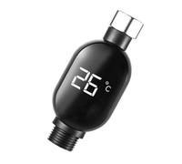 Hkfgdjdl Pequeña alcachofa de ducha con sensores térmicos, pantalla de temperatura, diseño impermeable, conector de acero de ajuste general para uso en baños