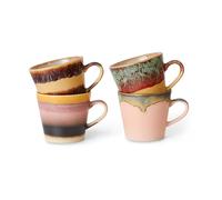 HKliving Set de 4 tazas de capuchino 70's Vista