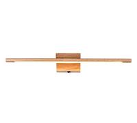 HKLY Lámpara de Espejo LED Madera, Aplique de Pared Baño, 60CM Luz Baño, Lámpara de Pared Espejo Iluminación para Maquillaje 10W, No-regulable IP44,Blanco