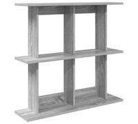 HKTMGDNG Estantería de pared gris Sonoma 100 x 20 x 75 cm | Estantería escalonada de madera que ahorra espacio con una carga total de 50 kg para salón, pasillo y estudio.