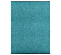 HKTMGDNG Felpudo lavable cian 90 x 120 cm antideslizante para puerta | Alfombra de limpieza muy absorbente con parte trasera de PVC para entrada, pasillo y terraza, enrollable, fácil de limpiar.