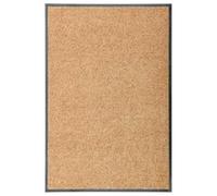 HKTMGDNG Felpudo lavable, color crema, 60 x 90 cm | Alfombrilla de PVC absorbente para entrada, pasillo y patio, enrollable, fácil de limpiar.