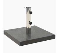 HKTMGDNG Soporte para sombrilla de granito, 28,5 kg, cuadrado, negro | Base de piedra natural pesada con 2 ruedas y tubo de acero inoxidable para balcón, terraza y jardín.