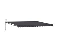 HKTMGDNG Toldo articulado antracita 4 x 3,5 m con mando a distancia | Elegante parasol para patio y jardín, sombrilla extensible con soporte de pared estable con diseño de media casete
