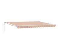 HKTMGDNG Toldo con brazo articulado, 4,5 x 3,5 m, media casete | Parasol ajustable para patio, jardín y balcón con marco resistente de metal y tela con revestimiento de poliuretano.