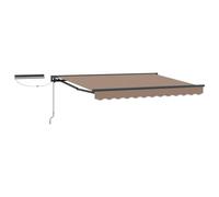 HKTMGDNG Toldo extensible de media casete gris topo, 3,5 x 2 m | Parasol flexible para patios y jardines con marco de aluminio resistente, manivela y mando a distancia.