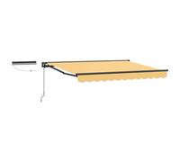HKTMGDNG Toldo motorizado de arena 5 x 3,5 m para terraza | Parasol para patio y jardín con estructura de aluminio estable, manivela y mando a distancia con un diseño elegante.