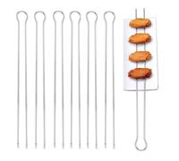 HKVTVCYPYA 6/10/12 Uds U doble parrilla for barbacoa juego de brochetas de acero inoxidable brochetas de Kebab Metal palos for asar Picnic Camping barbacoa herramientas(6pcs)