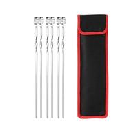 HKVTVCYPYA 6-20 piezas palos for barbacoa de acero inoxidable, herramientas for brochetas, utensilio, parrilla reutilizable, for acampar al aire libre, Picnic, tenedor plano(6Pcs)
