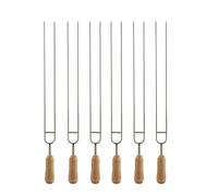 HKVTVCYPYA Parrilla de barbacoa en forma de U de acero inoxidable, tenedor for soldar, aguja for barbacoa, soporte for brochetas, accesorios de carbón, 3/6 Uds.(6PCS)