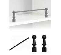 HLHLH Valla De Aluminio for Zapatero, Barandilla Decorativa for Estantes for Gabinetes Madera, Barra Barrera for Armario, Vitrina(Black,51cm/20.1in)