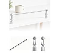 HLHLH Valla De Aluminio for Zapatero, Barandilla Decorativa for Estantes for Gabinetes Madera, Barra Barrera for Armario, Vitrina(Silver,51cm/20.1in)