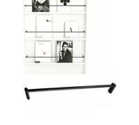 HLHLH Valla De Aluminio for Zapatero, Barandilla Decorativa for Estantes for Gabinetes Madera, Barra Barrera for Armario, Vitrina(Black,51cm/20.1in)
