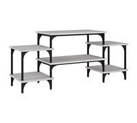 hliofuir Armario para TV Sonoma gris 117 x 35 x 52 cm madera acero | Práctica mesa de televisión con amplio espacio de almacenamiento y patas ajustables para sala de estar y dormitorio.