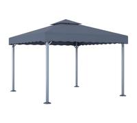 hliofuir Cenador 300 x 300 cm antracita jardín tienda aluminio | Estructura de techo de metal estable con cubierta de protección UV Oxford y cierre de para fiestas en el jardín y en la