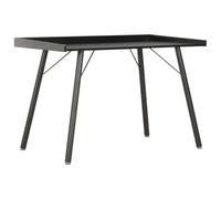 hliofuir Escritorio negro 90 x 50 x 79 cm mesa oficina acero madera | Mesa de trabajo compacta para dormitorio u oficina en casa con panel trasero y patas de acero resistentes.