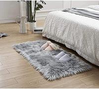HLZDH Piel de Oveja sintética, sensación acogedora como auténtica Lana Alfombra de Piel sintética, Man-Made Luxe Lana Alfombra de sofá cojín (60 x 90 cm)