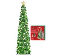 HMASYO Árbol de Navidad desplegable de 150 cm con Luces, Plegable, con Lentejuelas Coloridas, árboles Artificiales de Navidad, decoración para el hogar, apartamento, Fiesta, Interior y Exterior