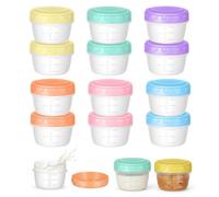 HMCEY 12 Piezas Recipientes HerméTicos para Alimentos Pequeños 4.5 X 6 CM,Envases de Plastico con Tapa Redondos,Envases para Congelar Comida,Recipientes para Salsa Reutilizables,Food Container