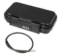 HMF 318-02 Caja fuerte portátil con cerradura de combinación, mini caja fuerte impermeable con cable de acero | 23,5 x 14,5 x 5,8 cm