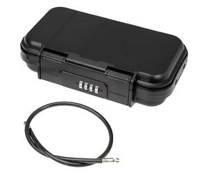 HMF 318-02 Caja fuerte portátil con cerradura de combinación, mini caja fuerte impermeable con cable de acero | 23,5 x 14,5 x 5,8 cm