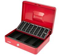 HMF 4215-03 - Caja de dinero con cerradura y tablero contador de monedas, 30,5 x 24 x 8,5 cm, color rojo