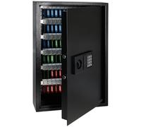 HMF Caja Fuerte para Llaves con Código Electrónico, Armario Guardallaves con Cerradura Digital | 132 Ganchos | 66,5 x 43 x 13 cm | Negro