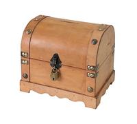 HMF Hucha de Madera, pequeño Cofre del Tesoro con Cerradura Decorativa de Estilo Vintage | 23,5 x 18 x 20 cm | Namibia
