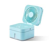 hmjsmj Humidificación de Ventilador Tres en uno, Carga USB, Mini Ventilador humidificador de Escritorio con Modo de luz Nocturna pequeña, 115x106x99mm