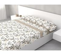 HM'S HOME'SECRET Juego de Sábanas de 100% Microfibra, 3 Piezas, Varios Modelos y Tamaños. (Cilene Beige, Cama 105cm)