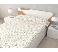 HM'S HOME'SECRET Juego de Sábanas de 100% Microfibra, 3 Piezas, Varios Modelos y Tamaños. (Lorena Beige, Cama 135cm)