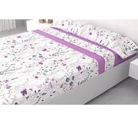 HM'S HOME'SECRET Juego de Sábanas de 100% Microfibra, 3 Piezas, Varios Modelos y Tamaños. (Vera Malva, Cama 90cm)