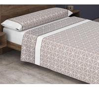 HM'S HOME'SECRET Roomers 2026 Juego de sábanas Estampadas Calidad 30/30 144 Hilos, 50% poliéster y 50% algodón 15 Diseños en 2 Colores (Simon Beige, Cama 90cm)