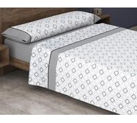 HM'S HOME'SECRET Roomers 2026 Juego de sábanas Estampadas Calidad 30/30 144 Hilos, 50% poliéster y 50% algodón 15 Diseños en 2 Colores (Abril Gris, Cama 135cm)